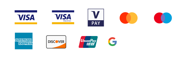 Es wird akzeptiert: Visa, Visa Electron, V Pay, MasterCard, Maestro, American Express, Discover, UnionPay, Google Pay und Apple Pay